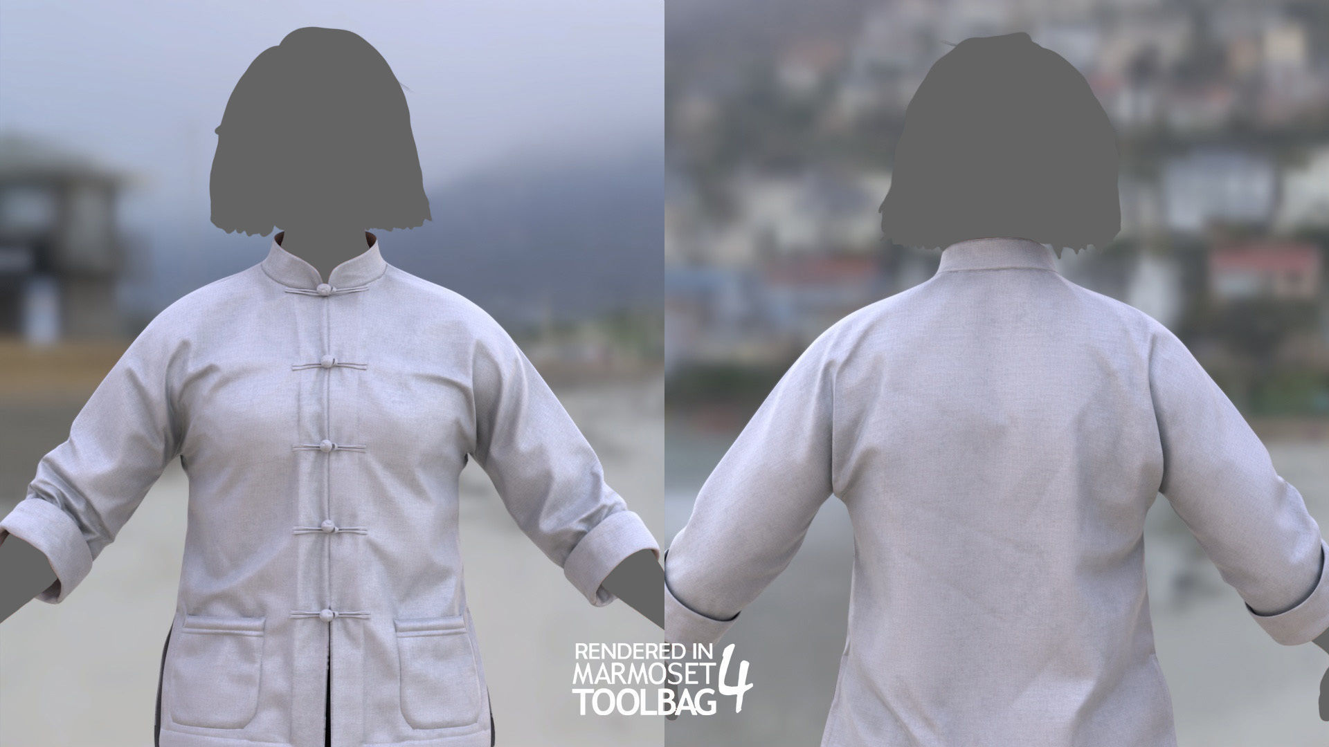 Female Martial Outfit 6 Low-poly 3D model_6