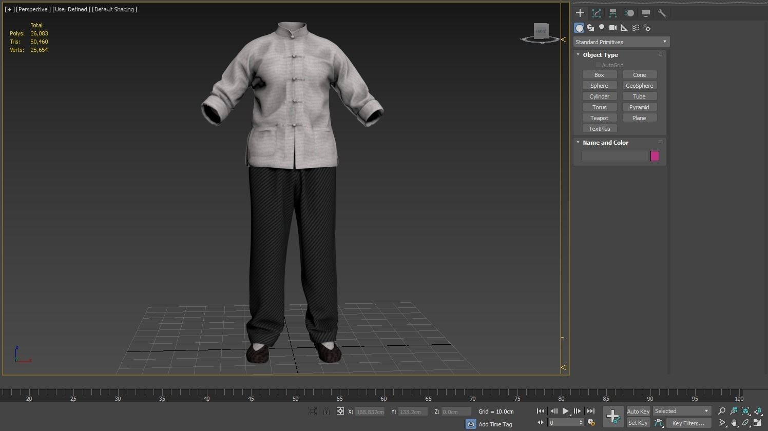 Female Martial Outfit 6 Low-poly 3D model_4