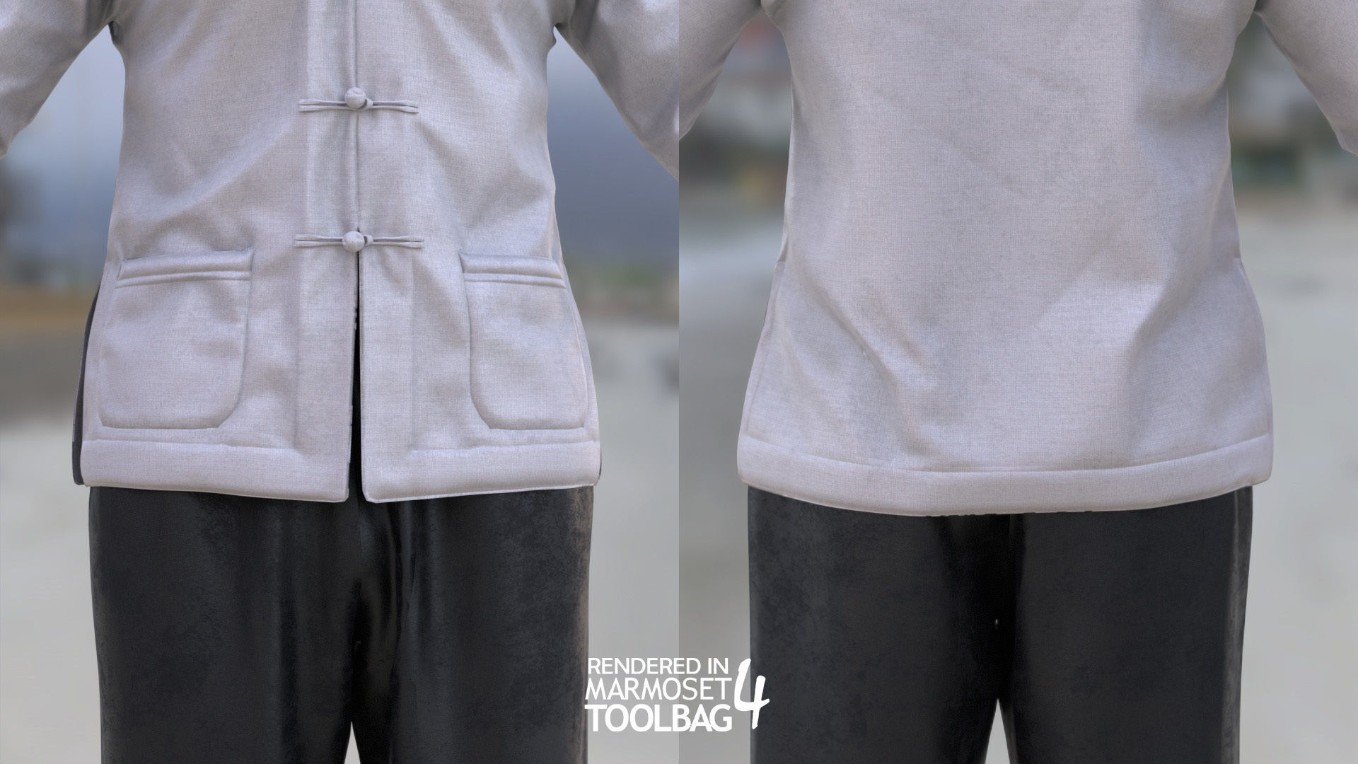 Female Martial Outfit 6 Low-poly 3D model_7