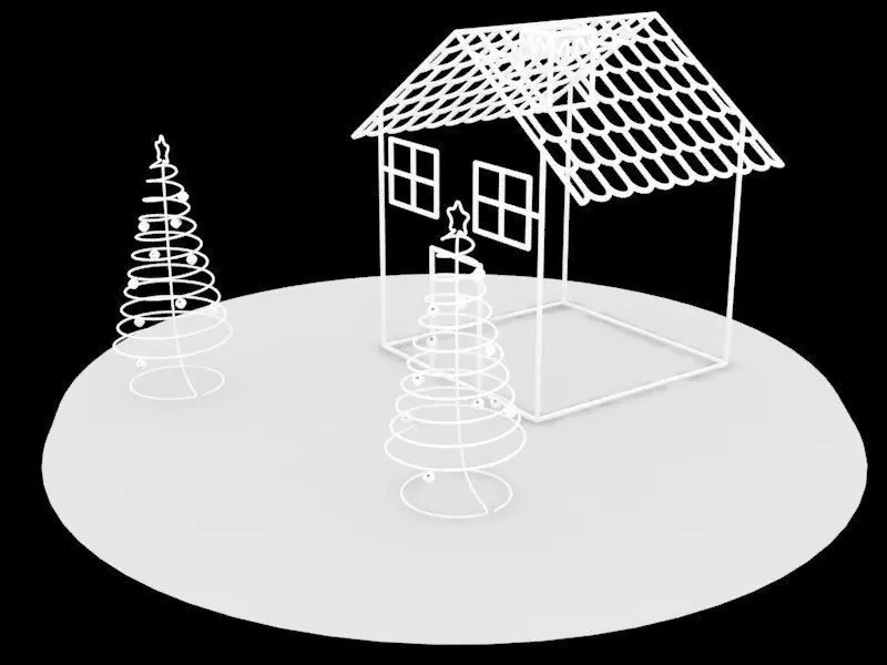 Christmas House 3D model_0