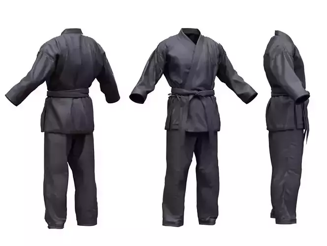 Male Martial Outfit 1 Low-poly 3D model