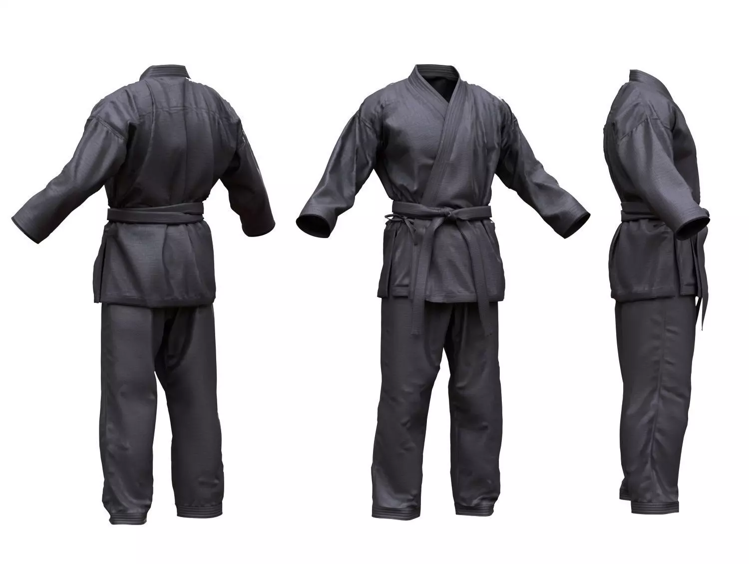 Male Martial Outfit 1 Low-poly 3D model_0