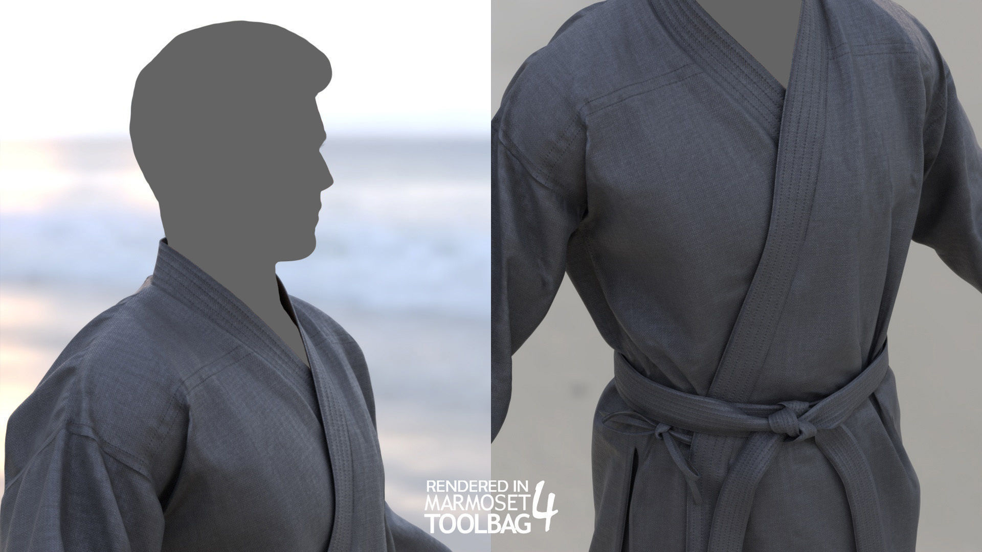 Male Martial Outfit 1 Low-poly 3D model_8