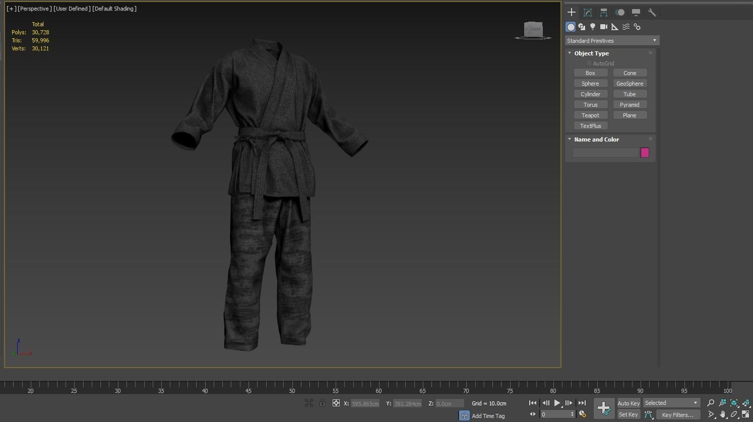 Male Martial Outfit 1 Low-poly 3D model_3