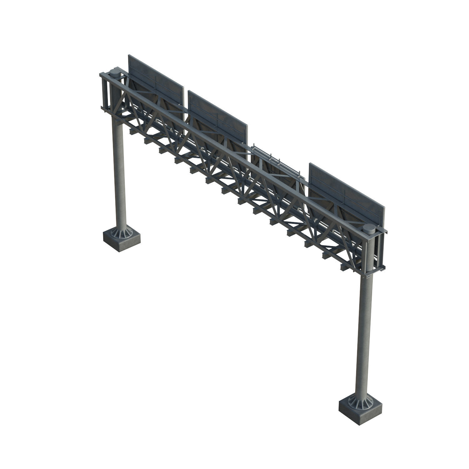 Highway Sign 05 Low-poly 3D model_6