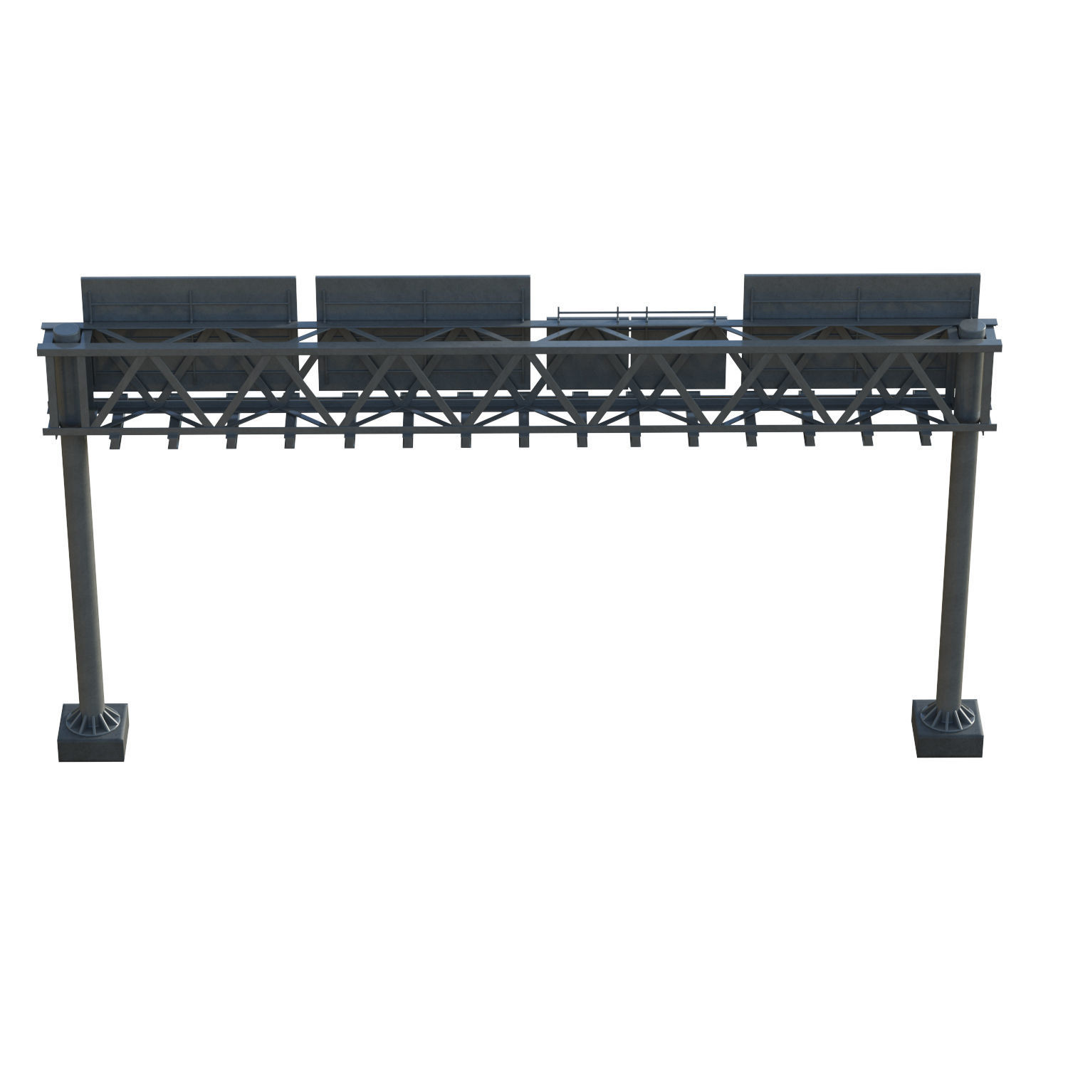 Highway Sign 05 Low-poly 3D model_7