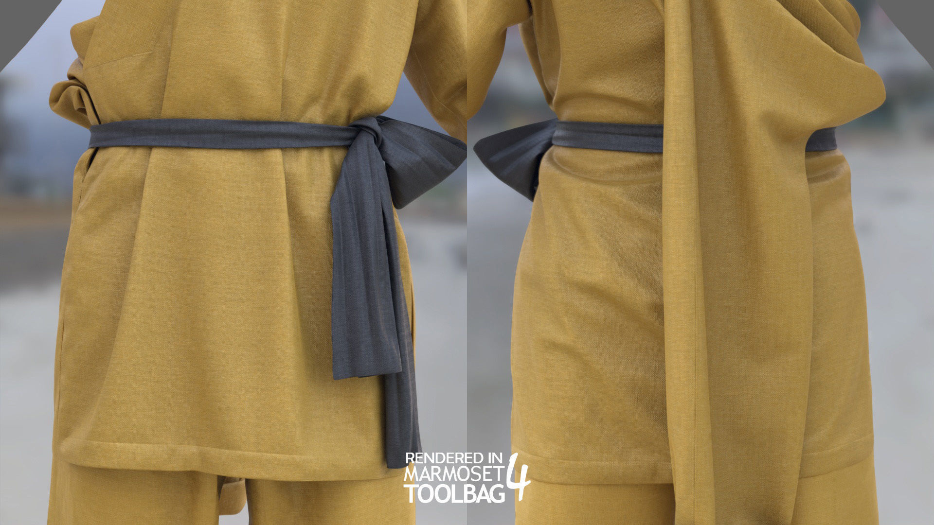 Female Martial Outfit 3 Low-poly 3D model_11