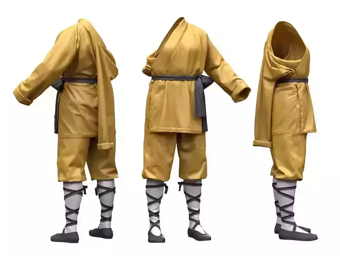 Female Martial Outfit 3 Low-poly 3D model Female Martial Outfit 3 Low-poly 3D model