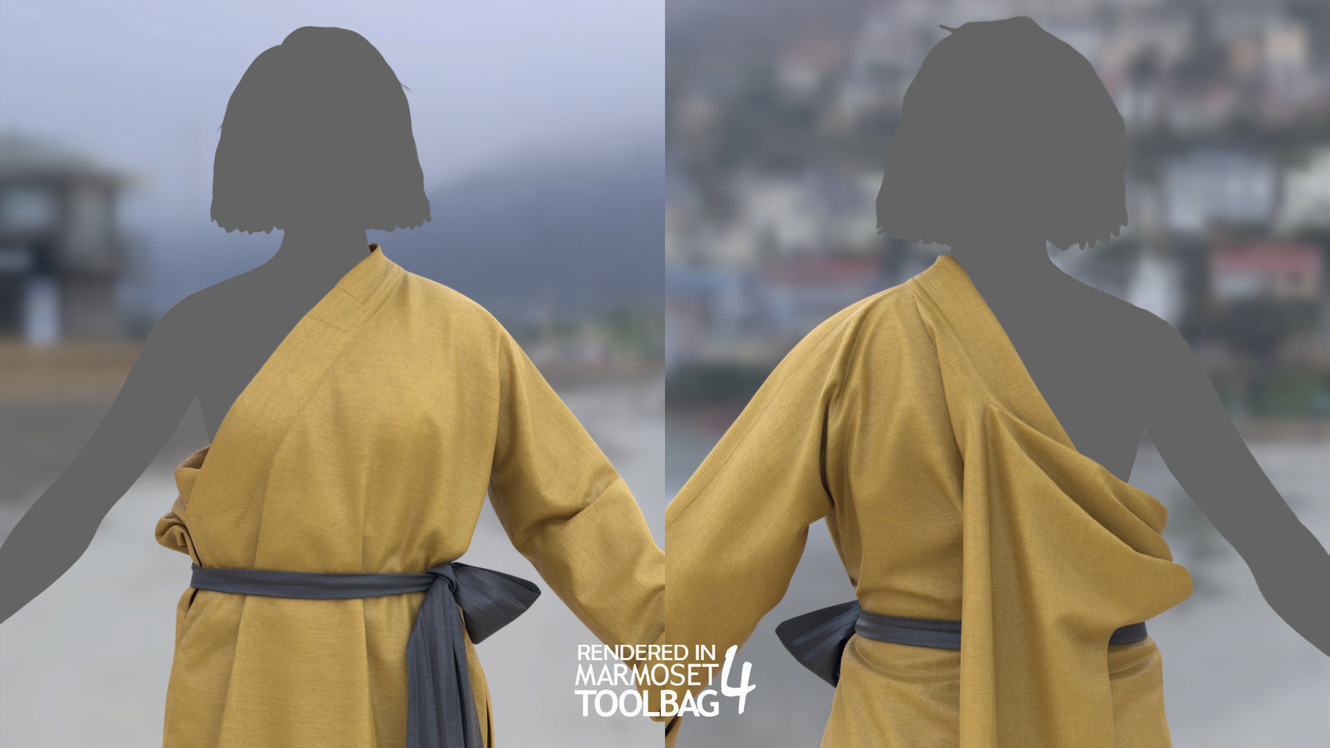 Female Martial Outfit 3 Low-poly 3D model_8