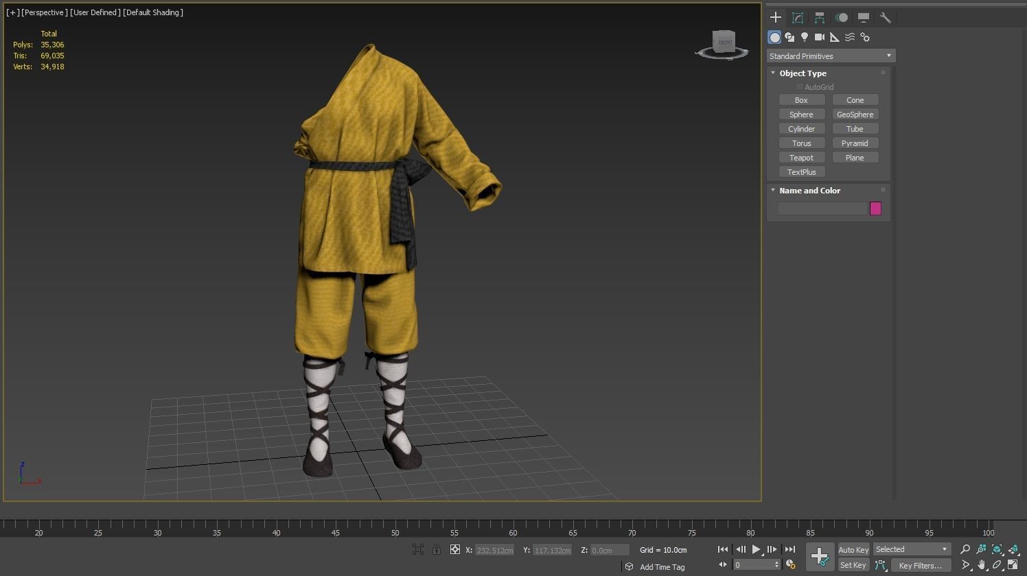 Female Martial Outfit 3 Low-poly 3D model_3