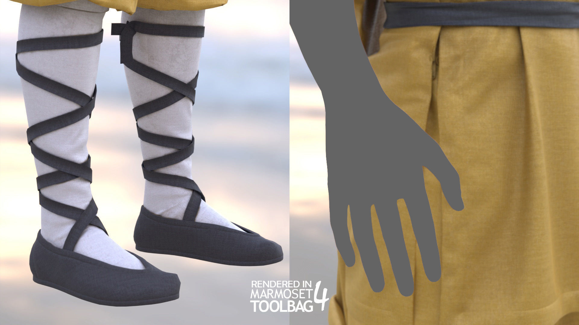 Female Martial Outfit 3 Low-poly 3D model_7