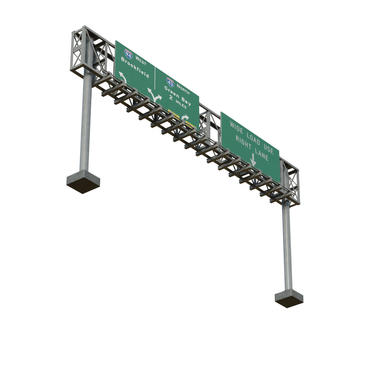 Highway Sign 06 Low-poly 3D model_4