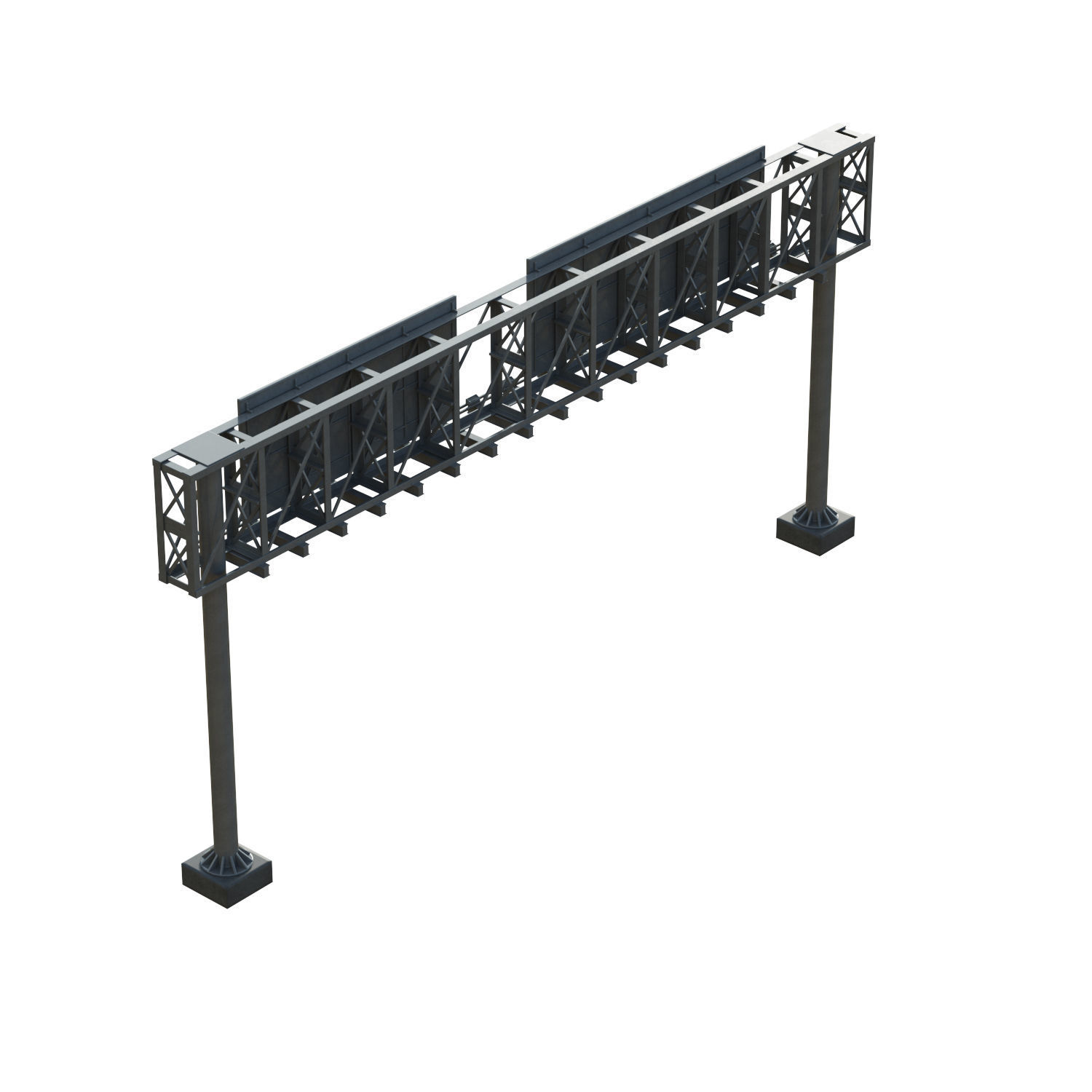 Highway Sign 06 Low-poly 3D model_7