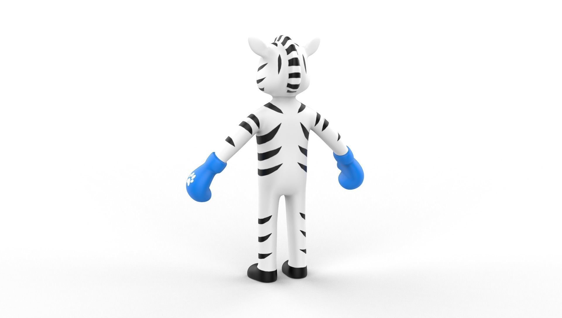 Boxing Zebra Animal Animated  Low-poly 3D model_14