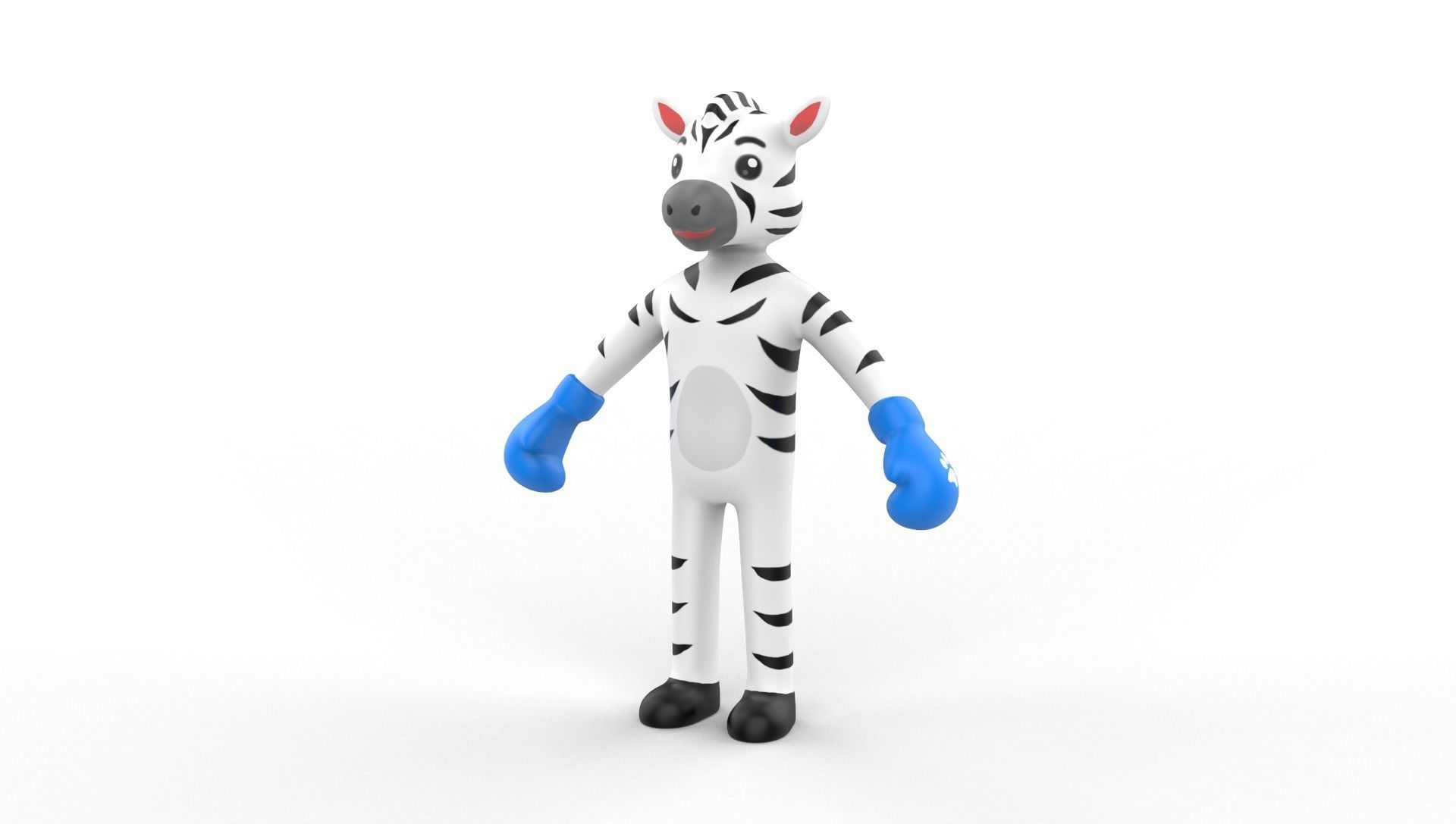 Boxing Zebra Animal Animated  Low-poly 3D model_13