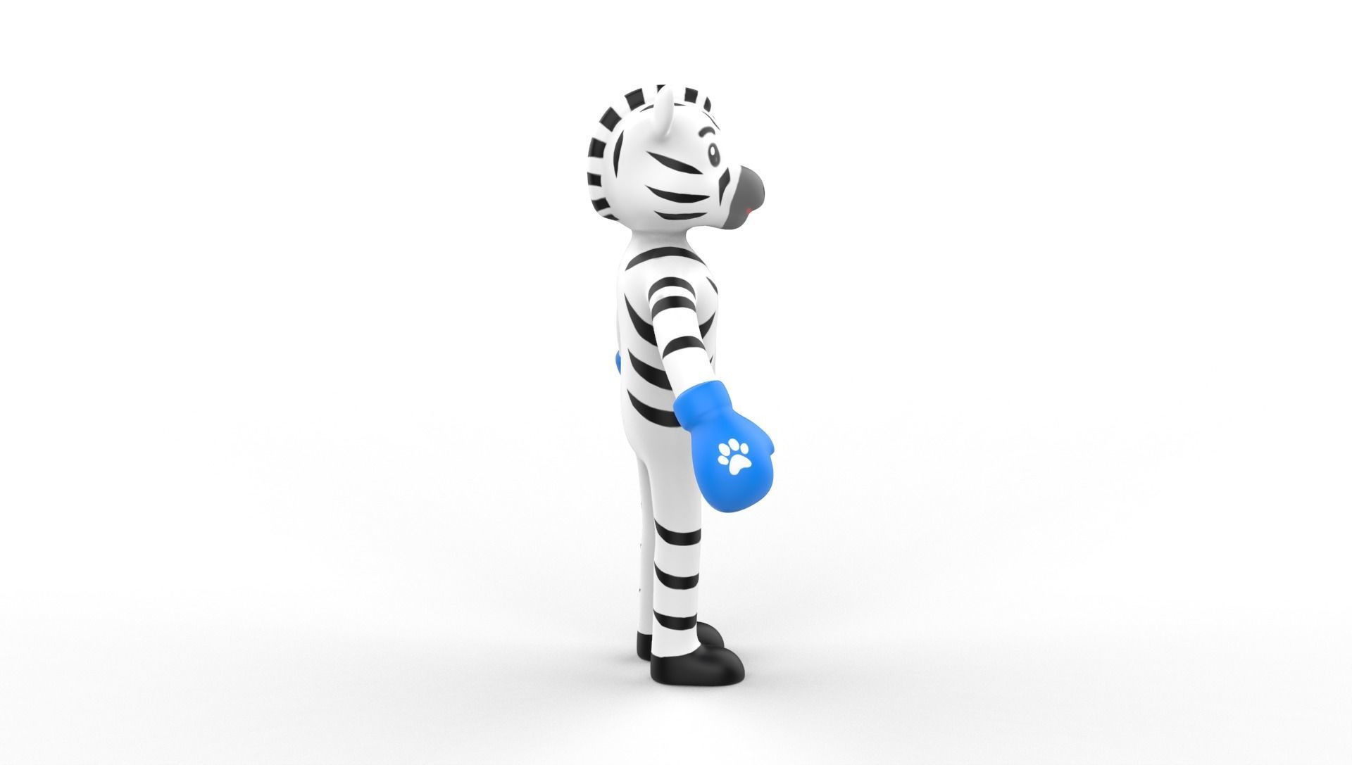Boxing Zebra Animal Animated  Low-poly 3D model_21