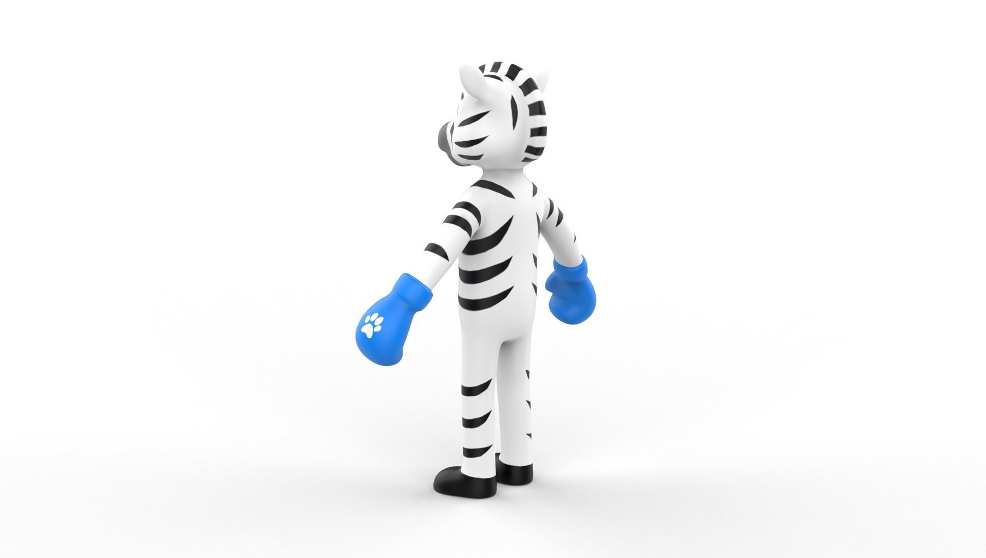 Boxing Zebra Animal Animated  Low-poly 3D model_9