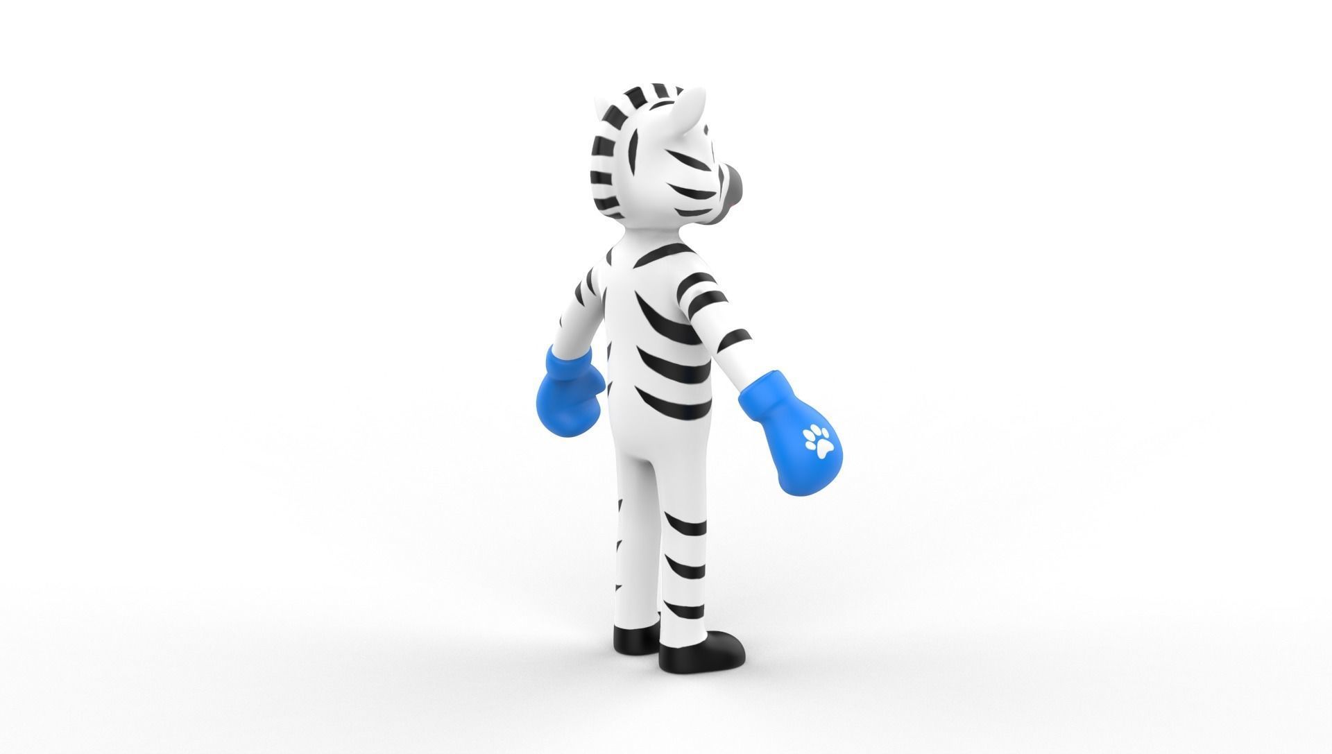 Boxing Zebra Animal Animated  Low-poly 3D model_16