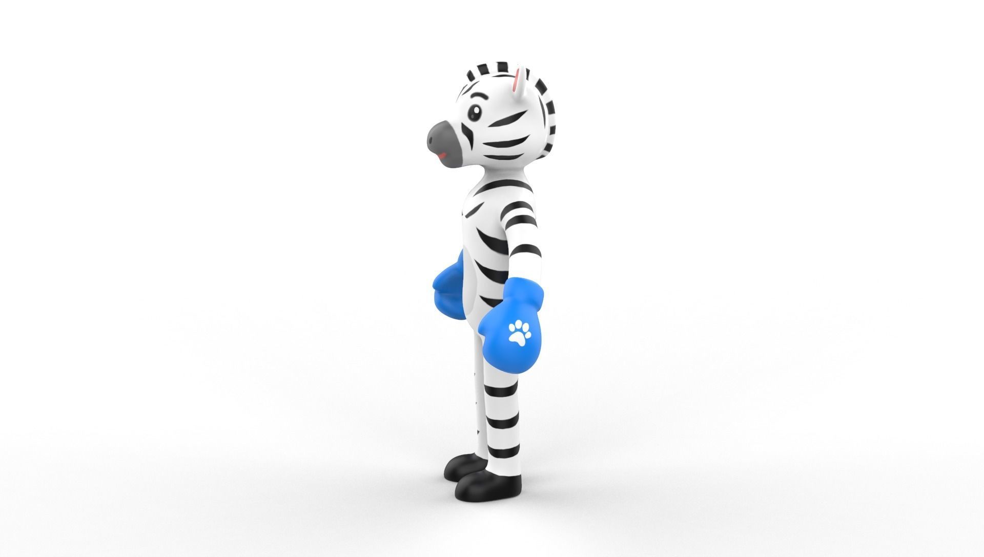 Boxing Zebra Animal Animated  Low-poly 3D model_12