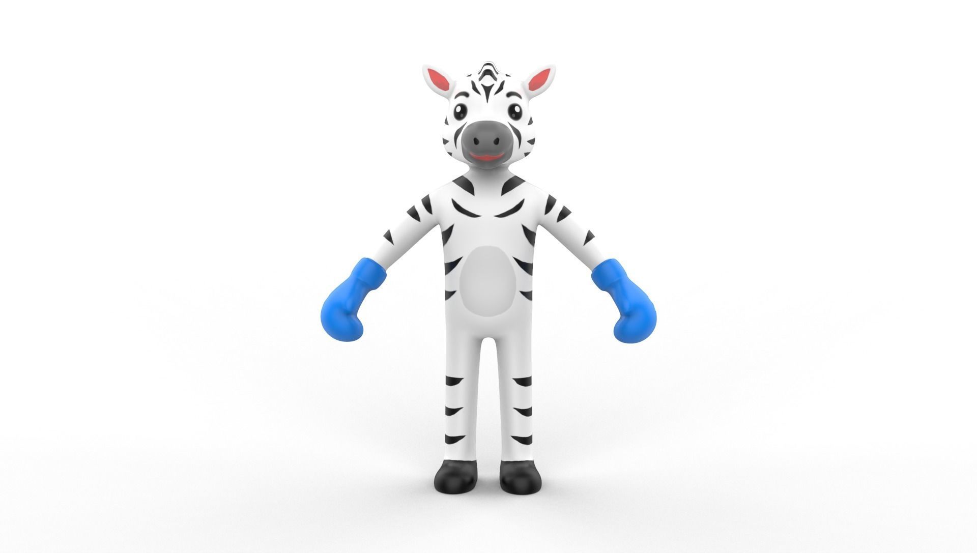 Boxing Zebra Animal Animated  Low-poly 3D model_8