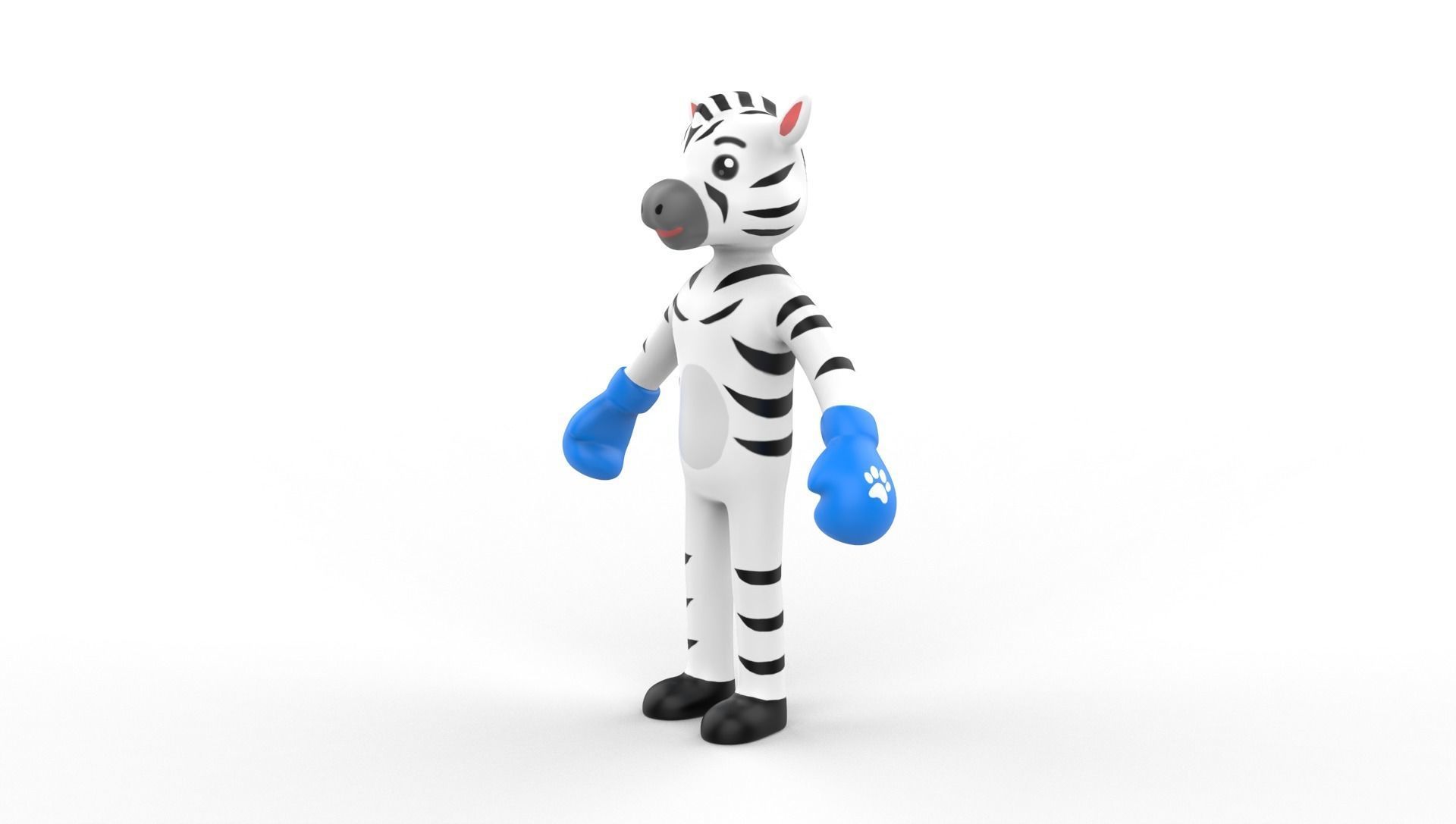 Boxing Zebra Animal Animated  Low-poly 3D model_11