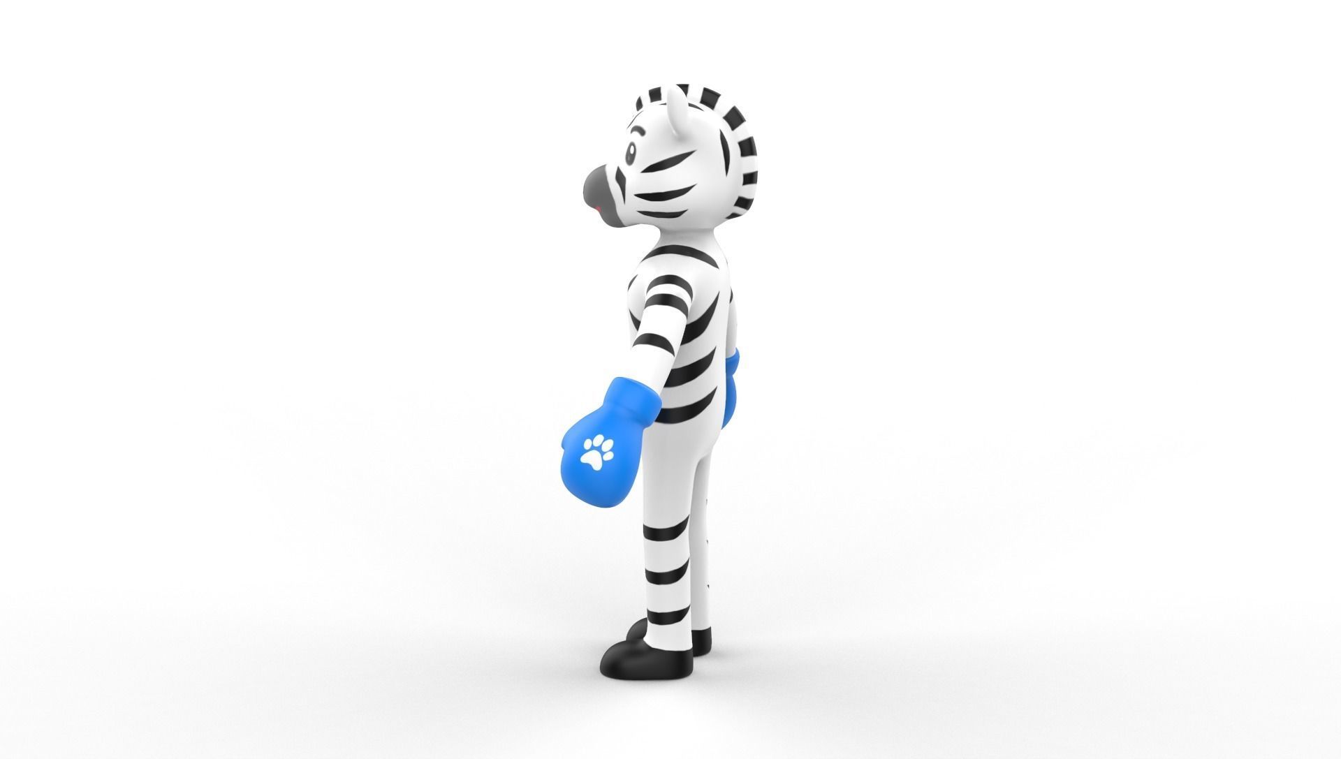 Boxing Zebra Animal Animated  Low-poly 3D model_10