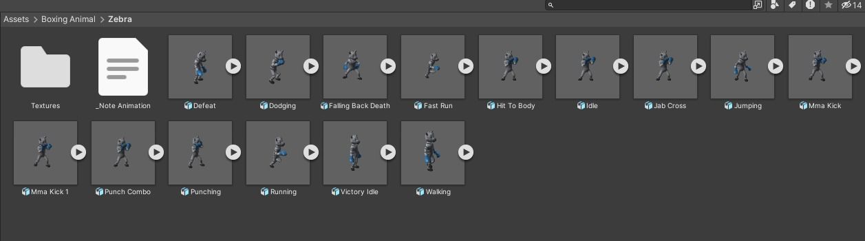 Boxing Zebra Animal Animated  Low-poly 3D model_7