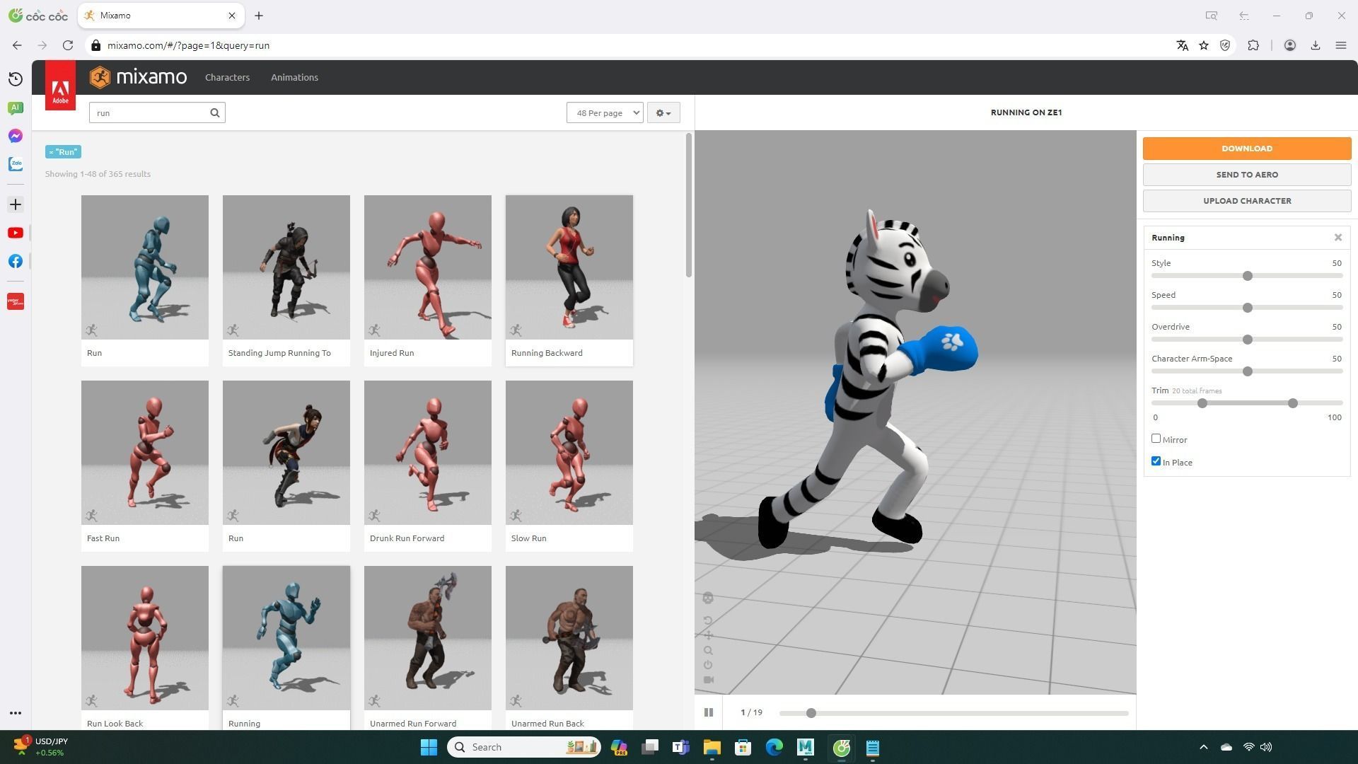 Boxing Zebra Animal Animated  Low-poly 3D model_2