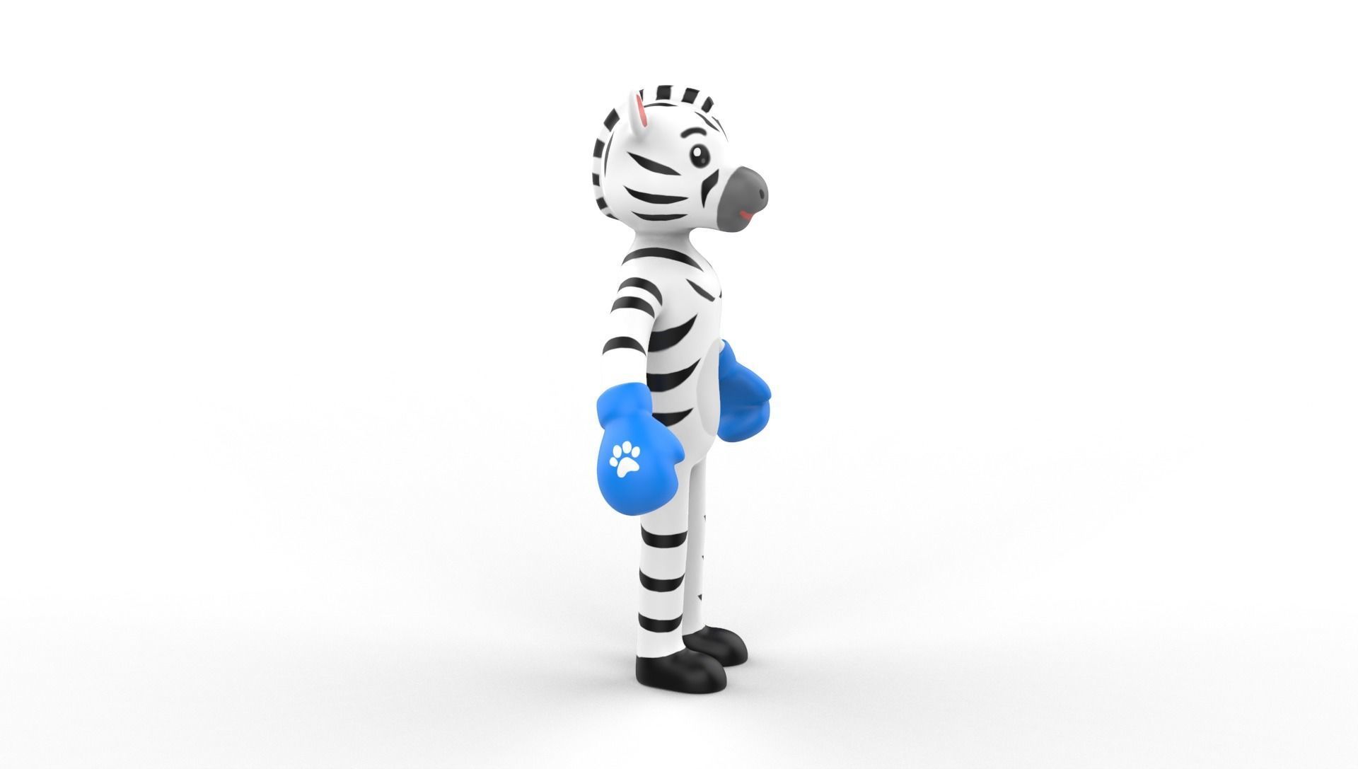 Boxing Zebra Animal Animated  Low-poly 3D model_15