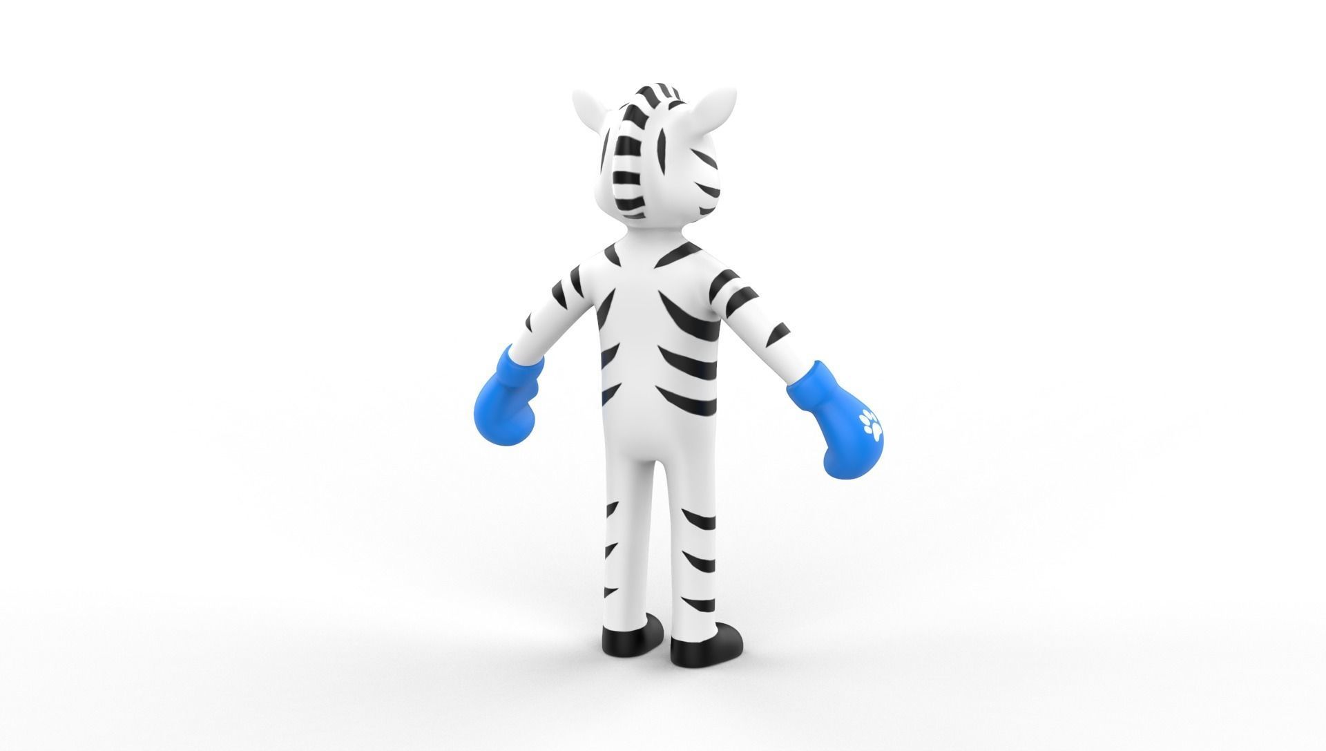 Boxing Zebra Animal Animated  Low-poly 3D model_17