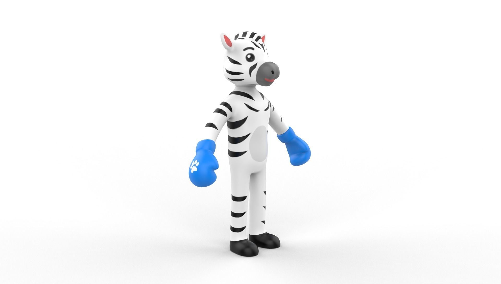 Boxing Zebra Animal Animated  Low-poly 3D model_20