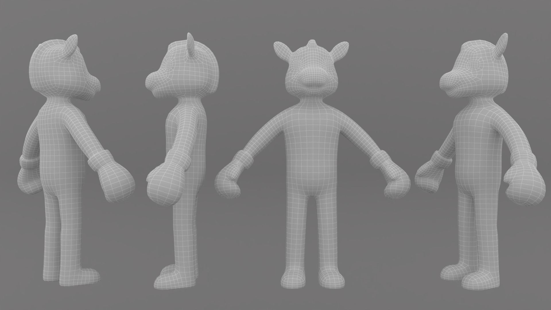 Boxing Zebra Animal Animated  Low-poly 3D model_6