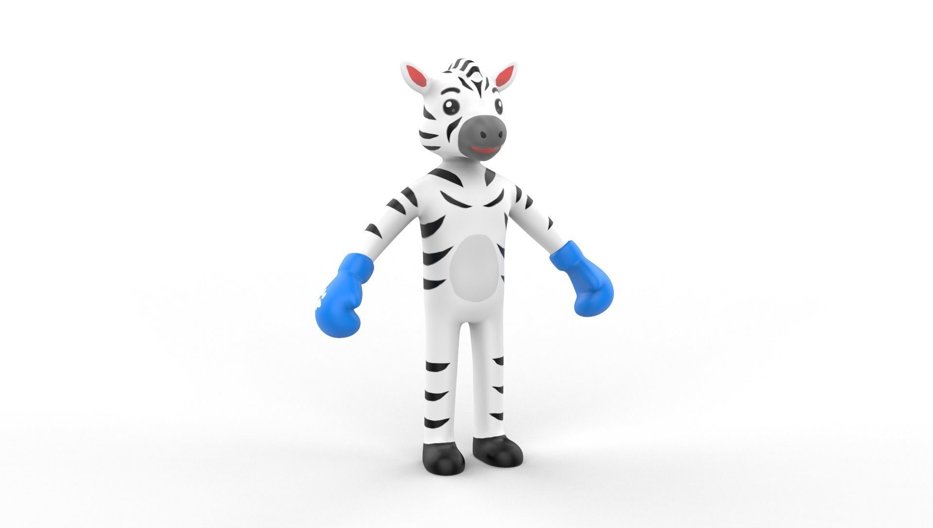 Boxing Zebra Animal Animated  Low-poly 3D model_19