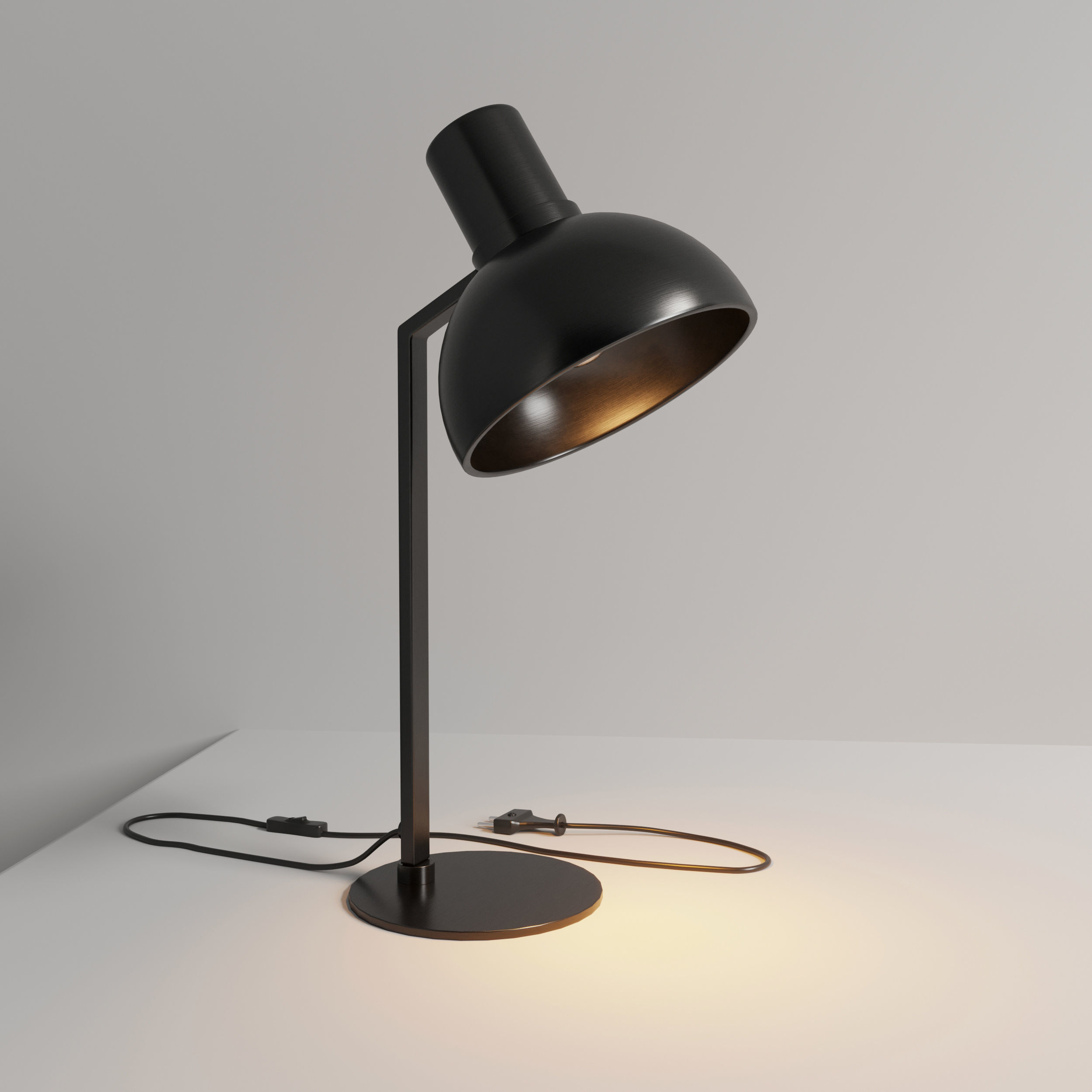 Mostrid Table Lamp Black - Lucande Low-poly 3D model_1