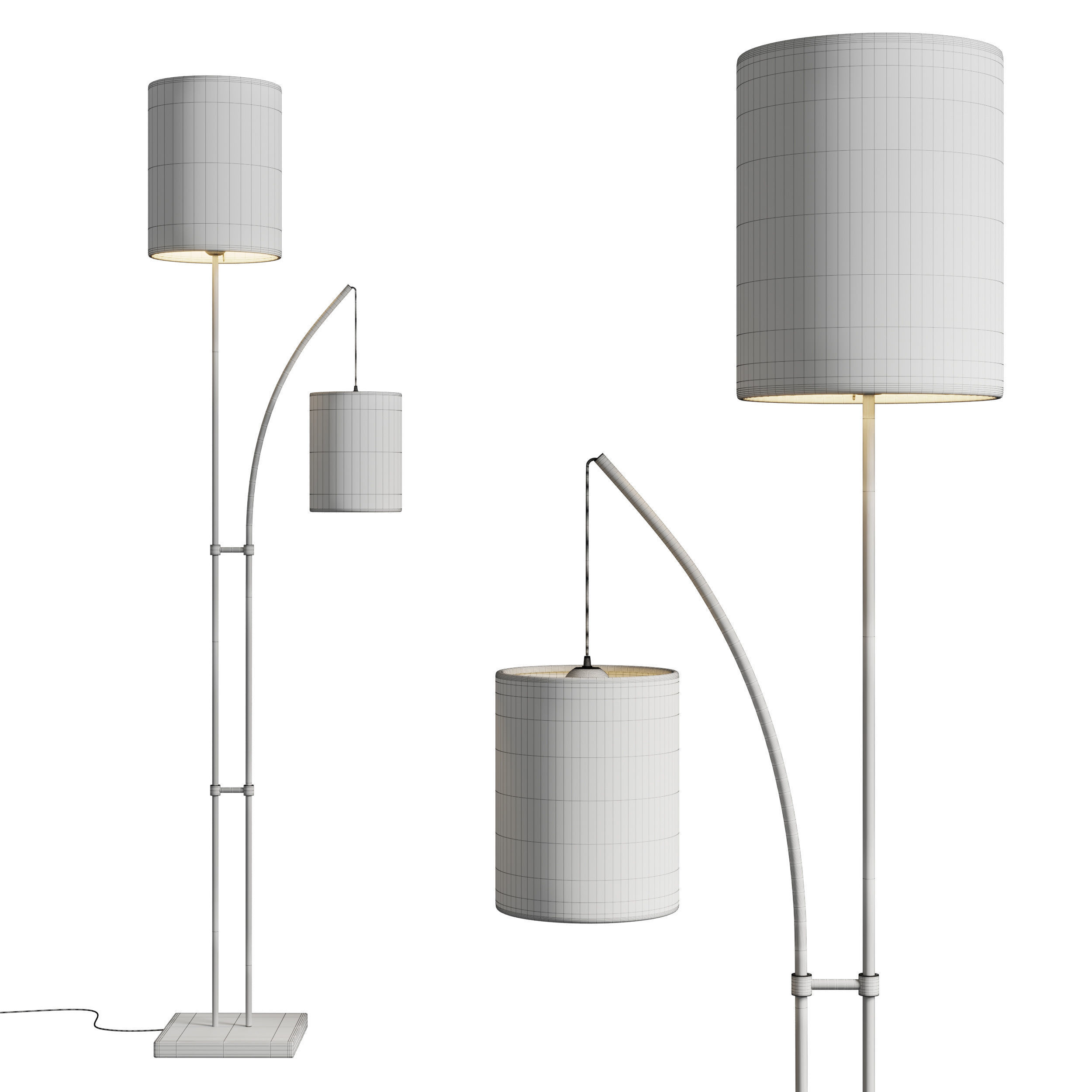 Malina 74 Bronze Torchiere Floor Lamp Low-poly 3D model_3