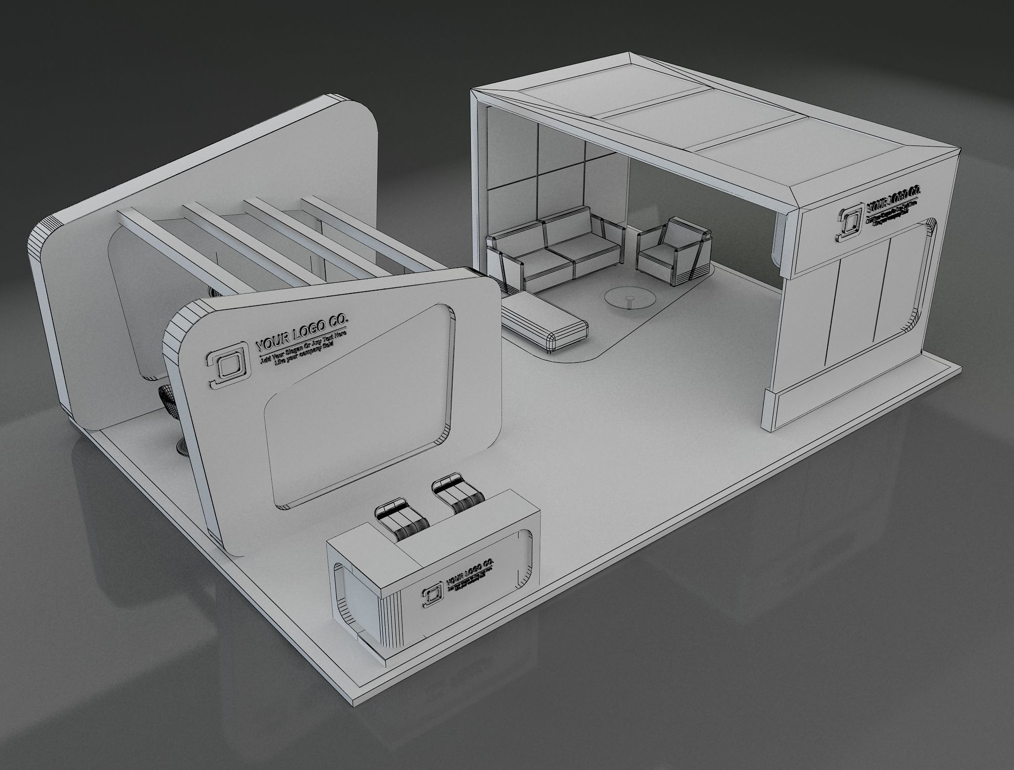 Booth Exhibition Stand a649a  3D model_3