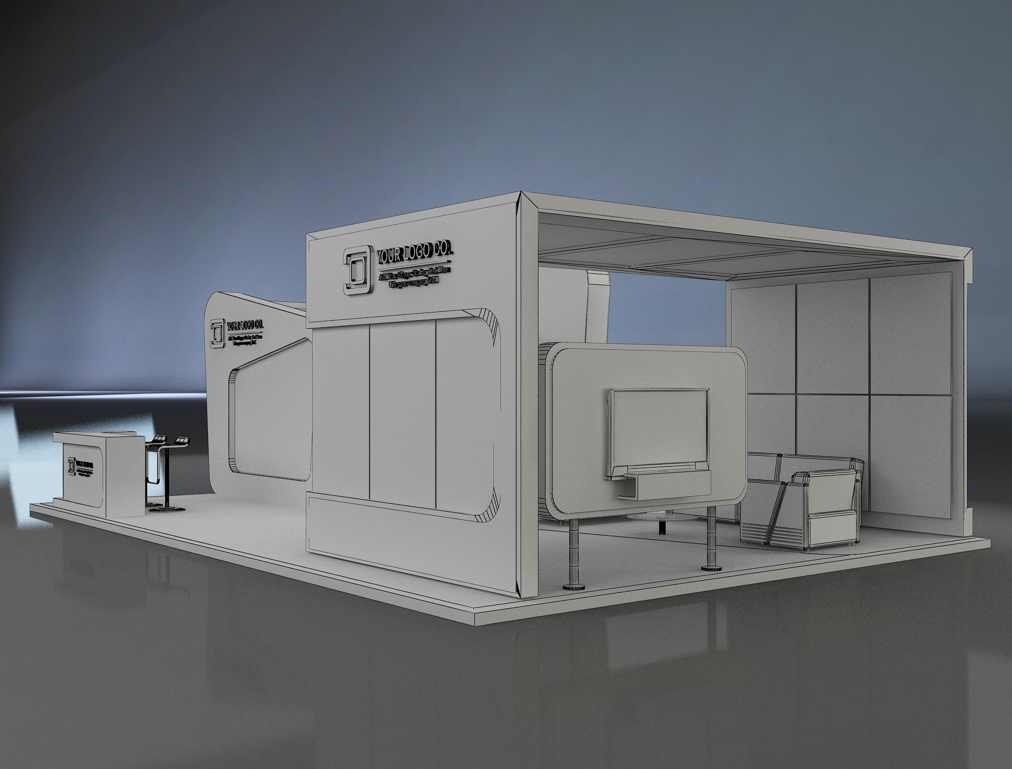 Booth Exhibition Stand a649a  3D model_9