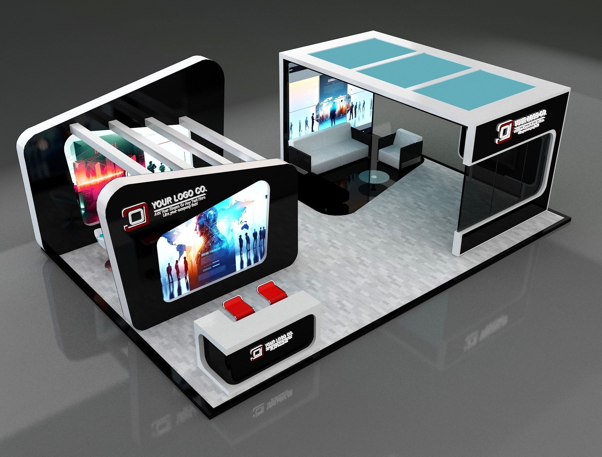 Booth Exhibition Stand a649a  3D model_2