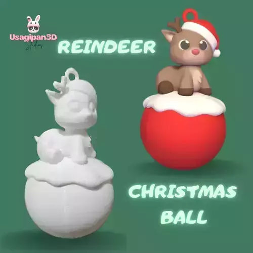 Reindeer Christmas Ball 3D print model Reindeer Christmas Ball 3D print model