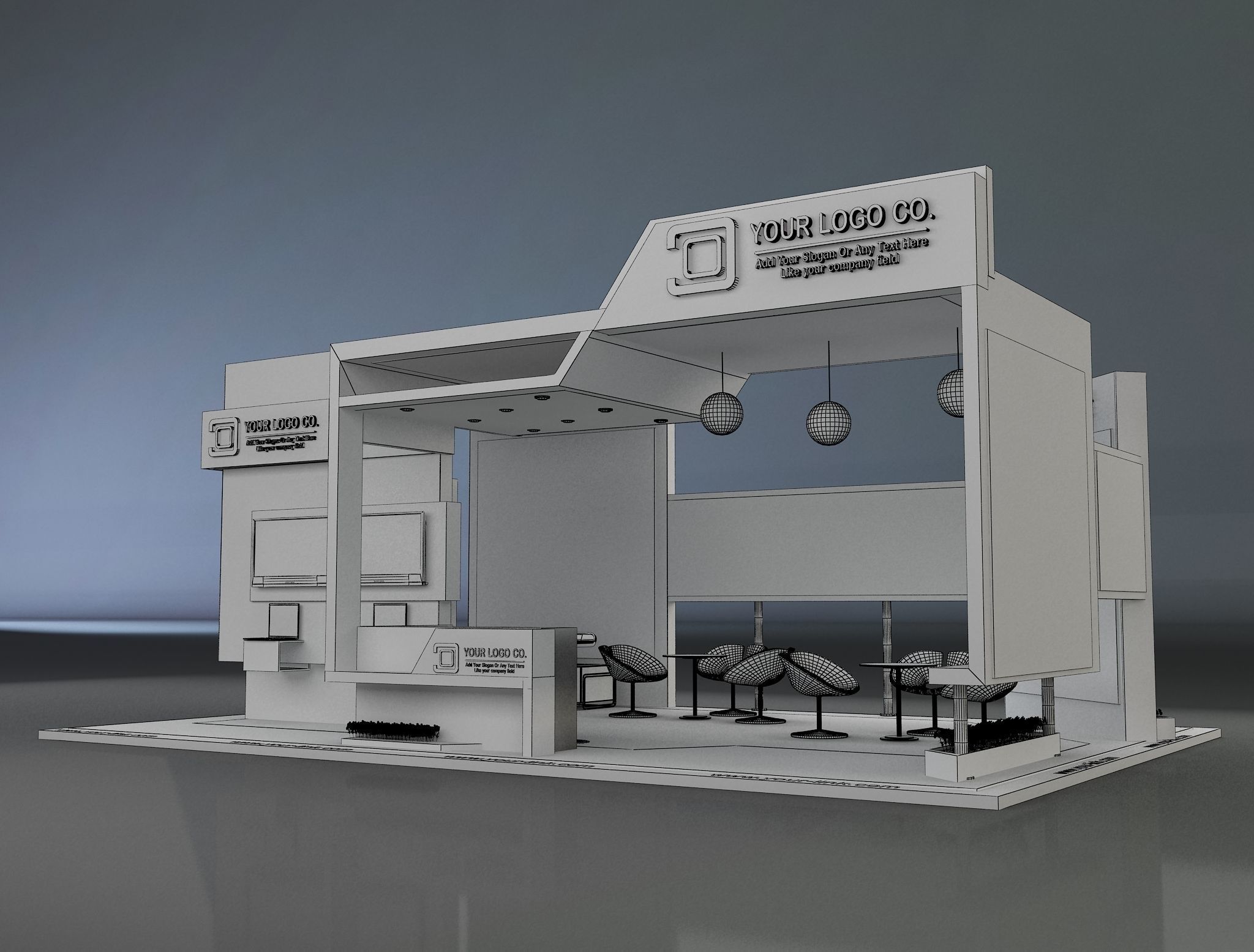 Booth Exhibition Stand a649b 3D model_5