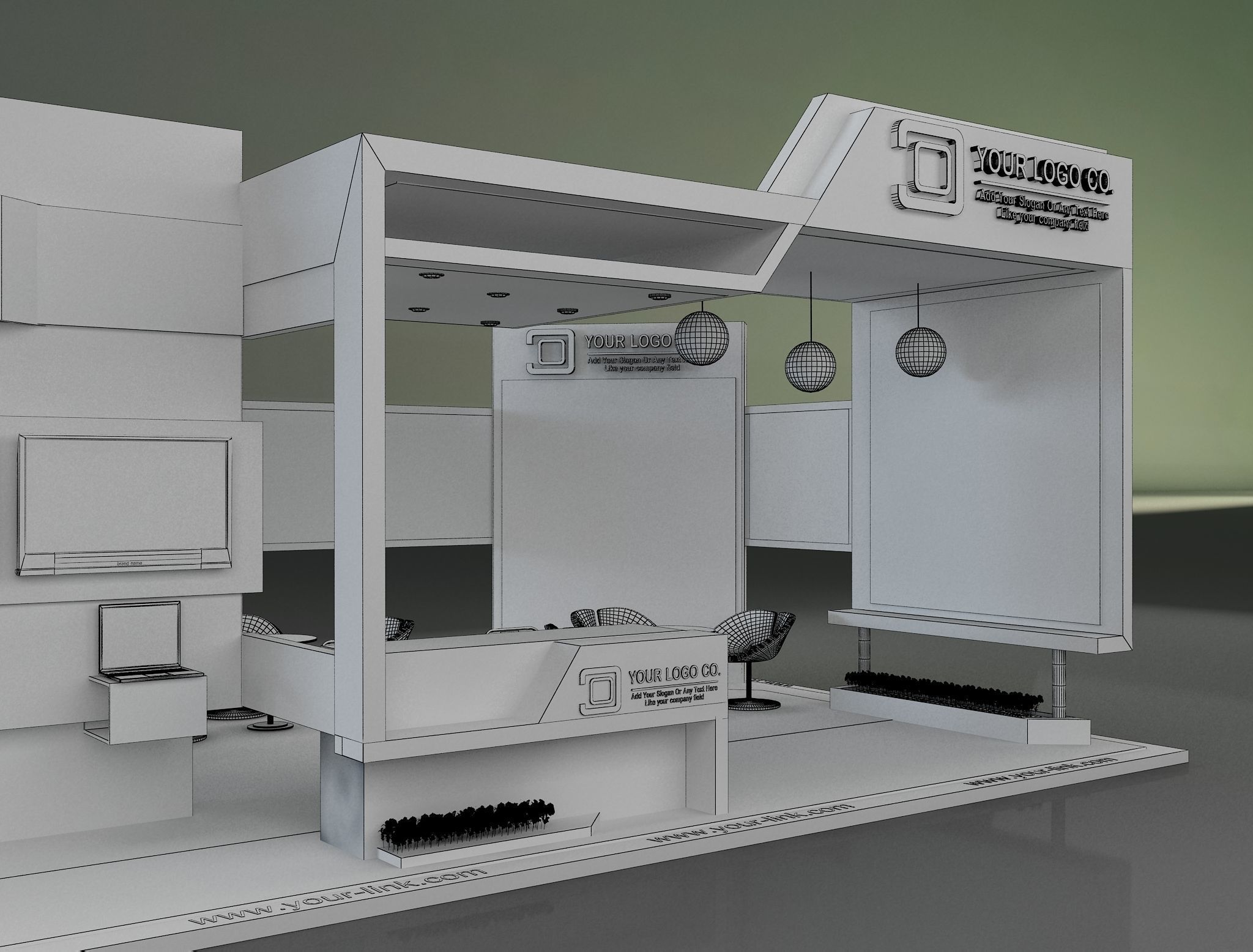 Booth Exhibition Stand a649b 3D model_17