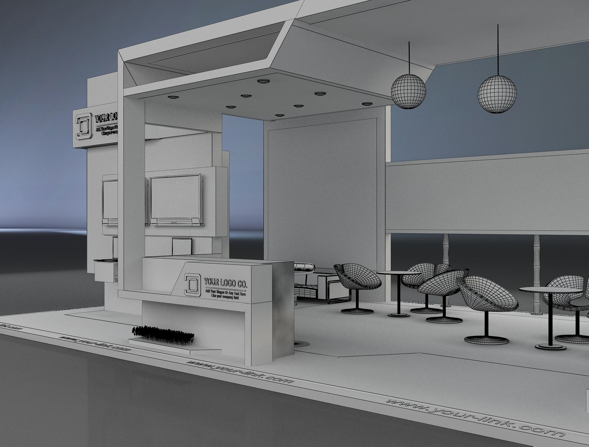 Booth Exhibition Stand a649b 3D model_19