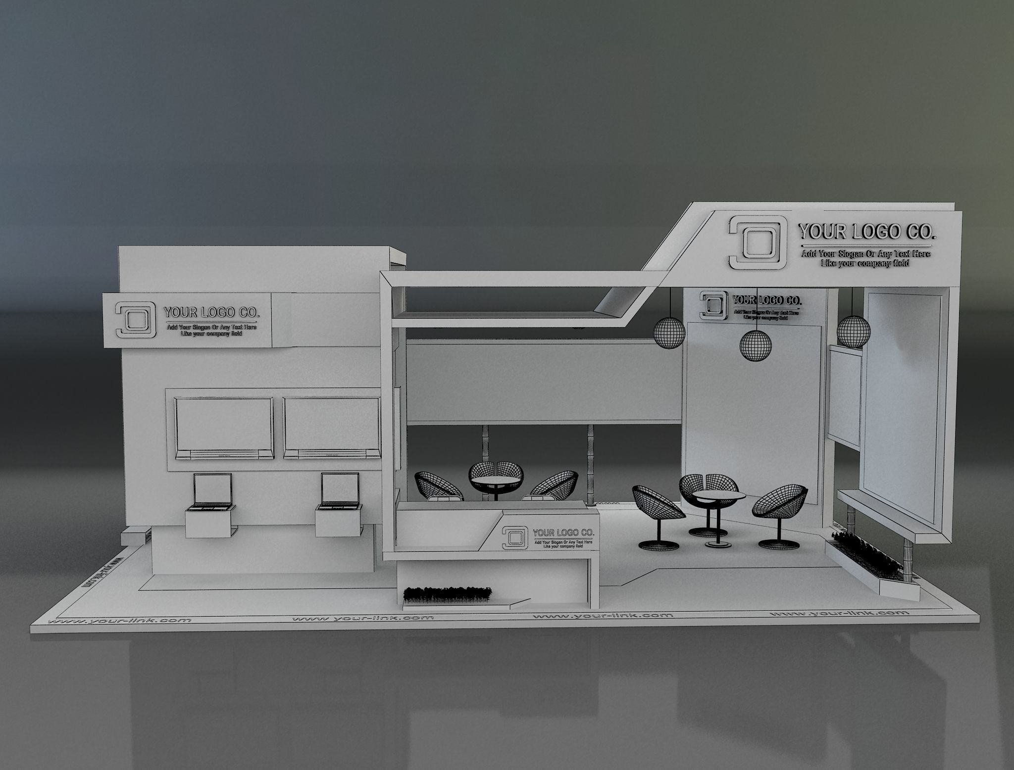 Booth Exhibition Stand a649b 3D model_7