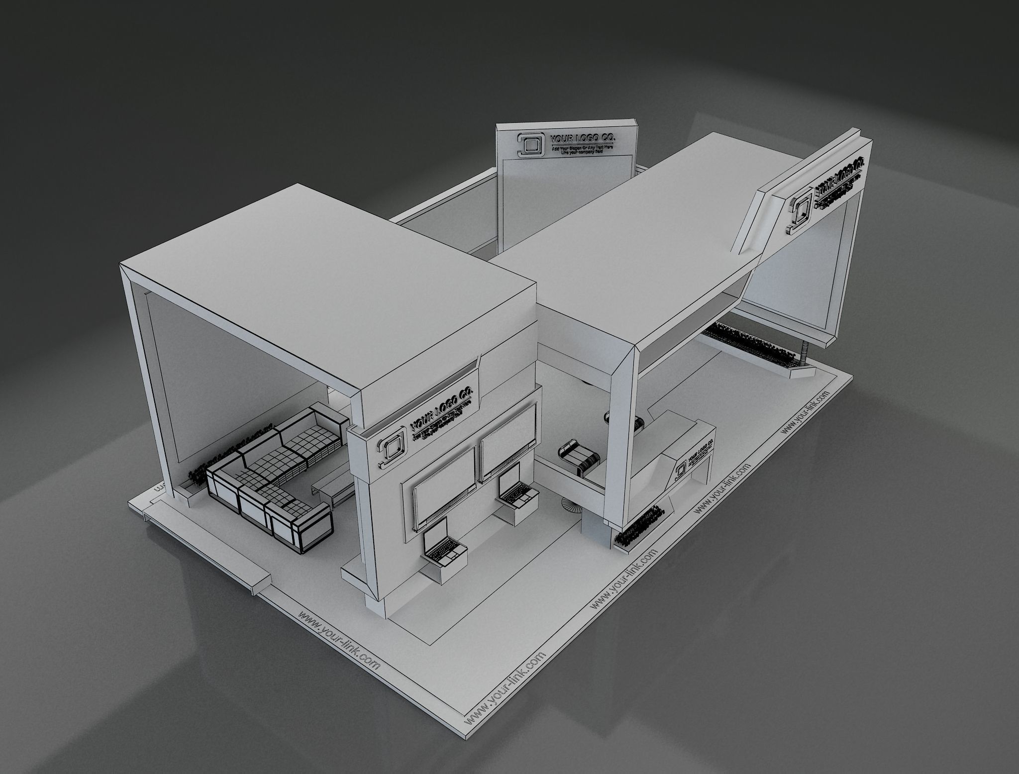 Booth Exhibition Stand a649b 3D model_9