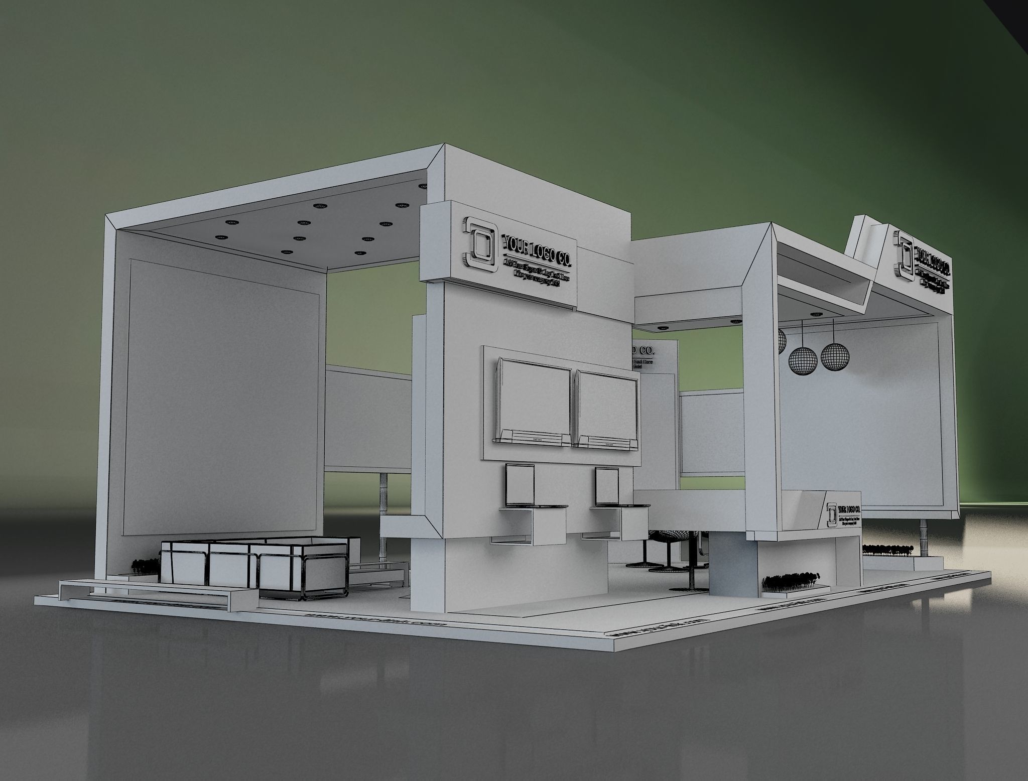 Booth Exhibition Stand a649b 3D model_1