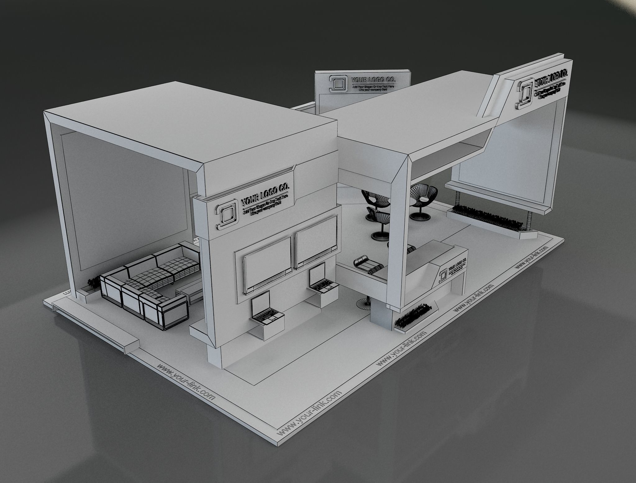 Booth Exhibition Stand a649b 3D model_3