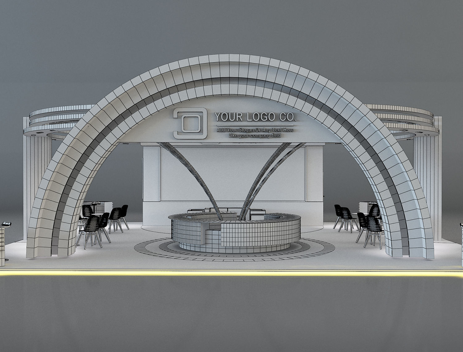 Booth Exhibition Stand a650 3D model_3