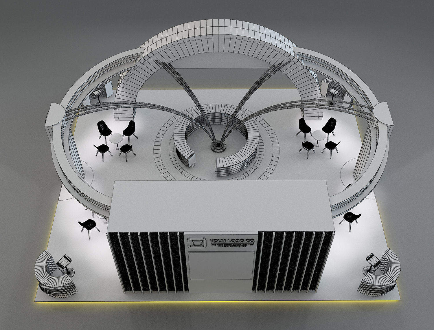 Booth Exhibition Stand a650 3D model_22