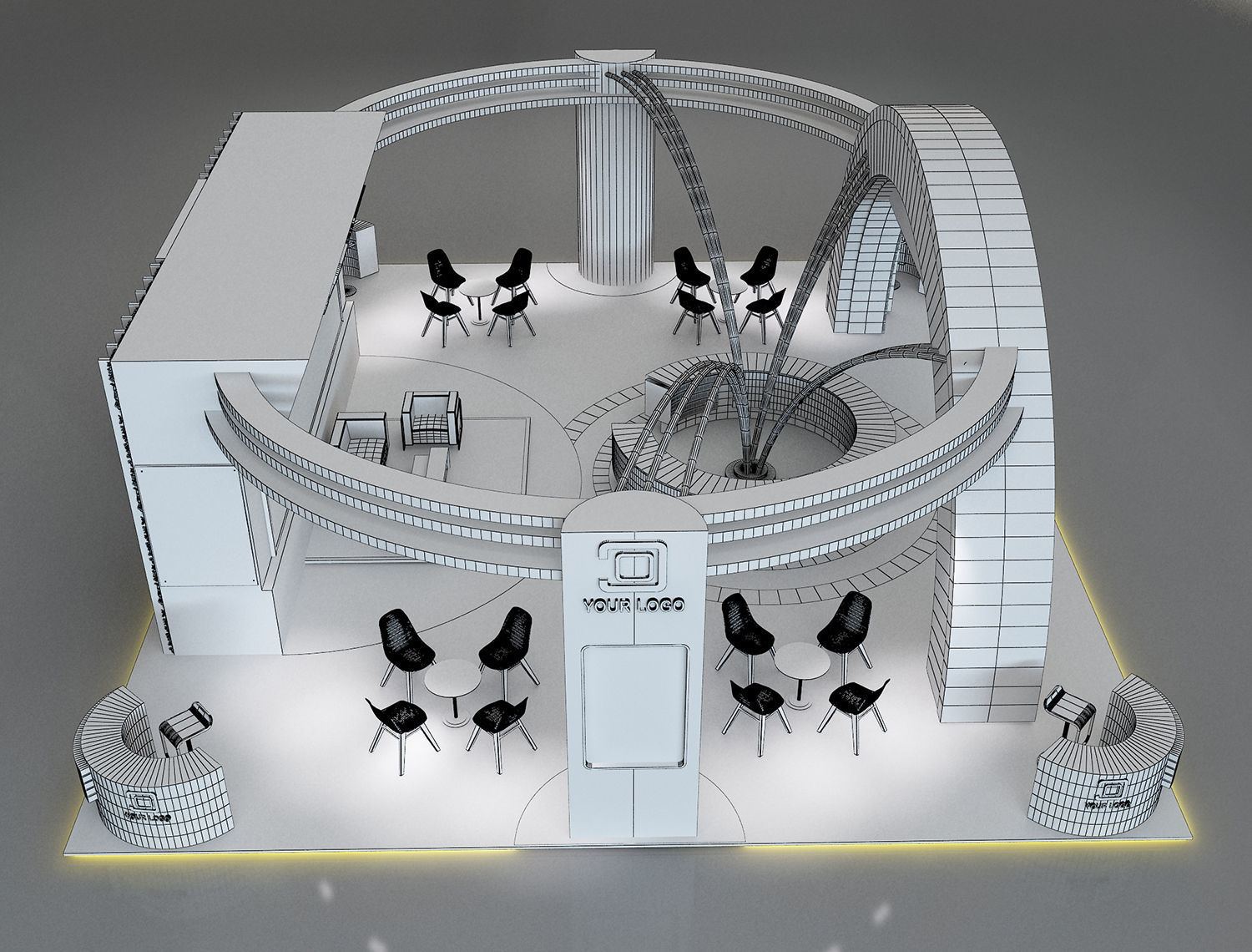 Booth Exhibition Stand a650 3D model_24