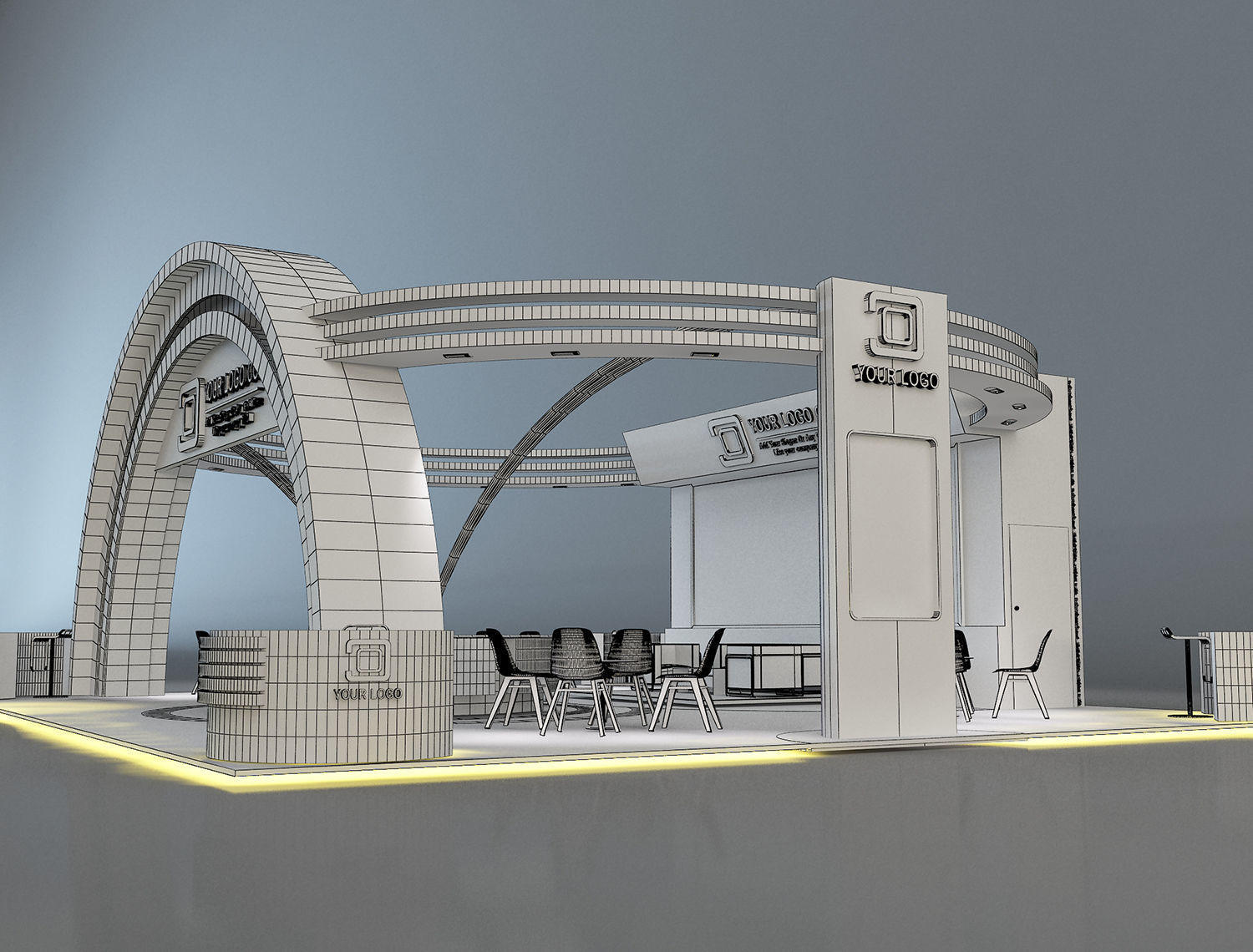 Booth Exhibition Stand a650 3D model_16